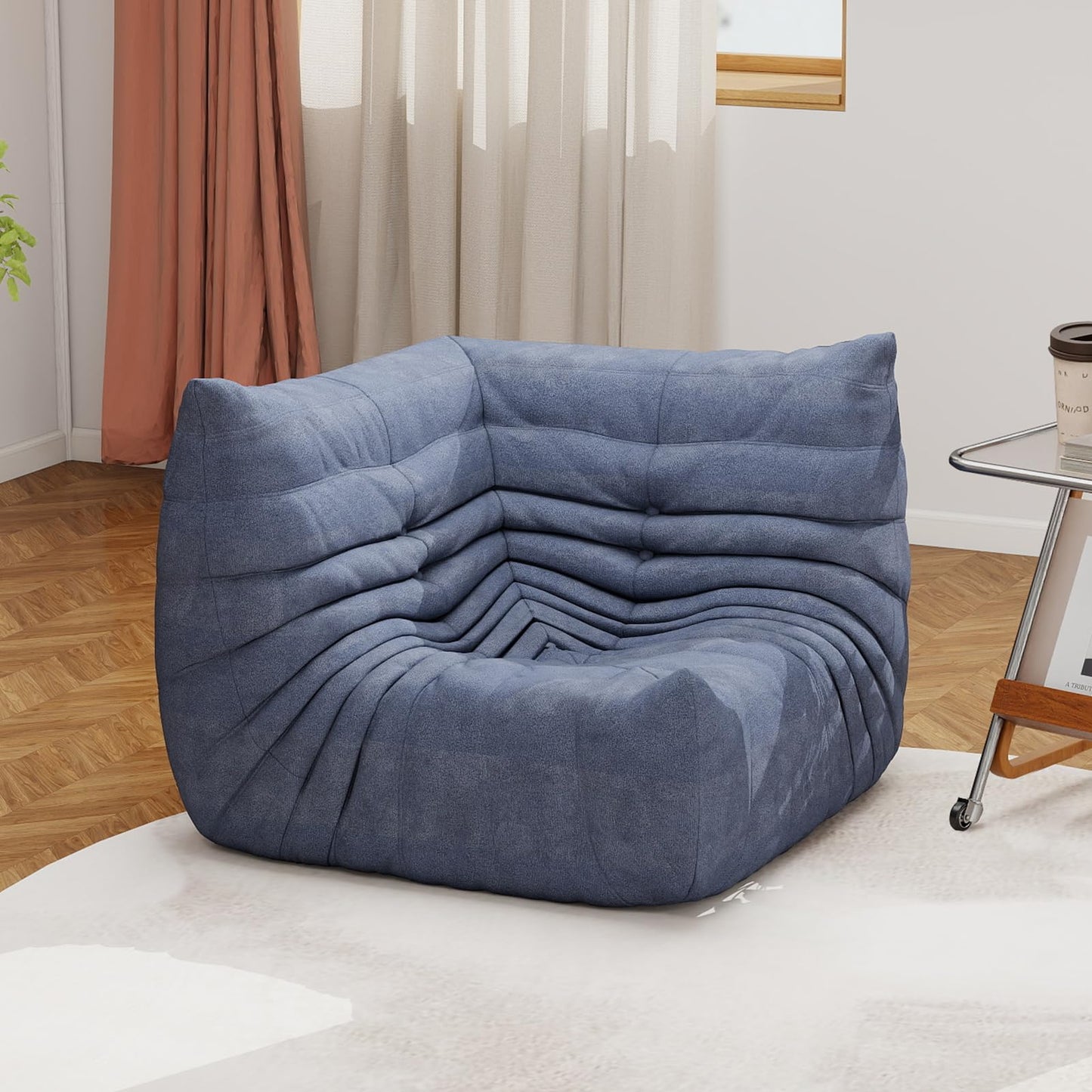 Snug Sofee Bean Bag Chairs for Adults, Bean Bag Sofa - Adult Size with Soft Waterproof Fabric for Living Room, Apartments, Reading Corner, Gaming, and Movie Venue (Gray)