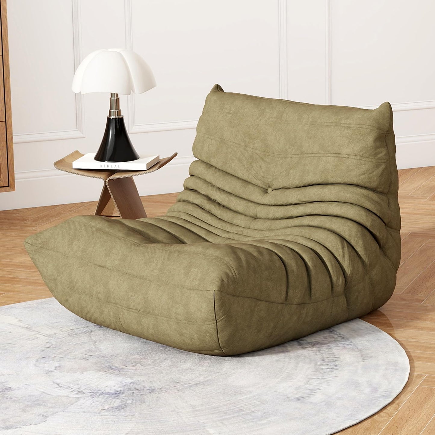 Snug Sofee Bean Bag Chairs for Adults, Bean Bag Sofa - Adult Size with Soft Waterproof Fabric for Living Room, Apartments, Reading Corner, Gaming, and Movie Venue (Gray)