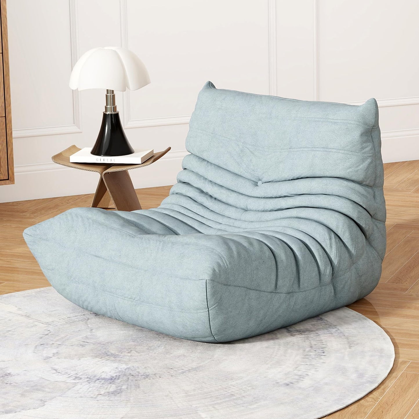 Snug Sofee Bean Bag Chairs for Adults, Bean Bag Sofa - Adult Size with Soft Waterproof Fabric for Living Room, Apartments, Reading Corner, Gaming, and Movie Venue (Gray)