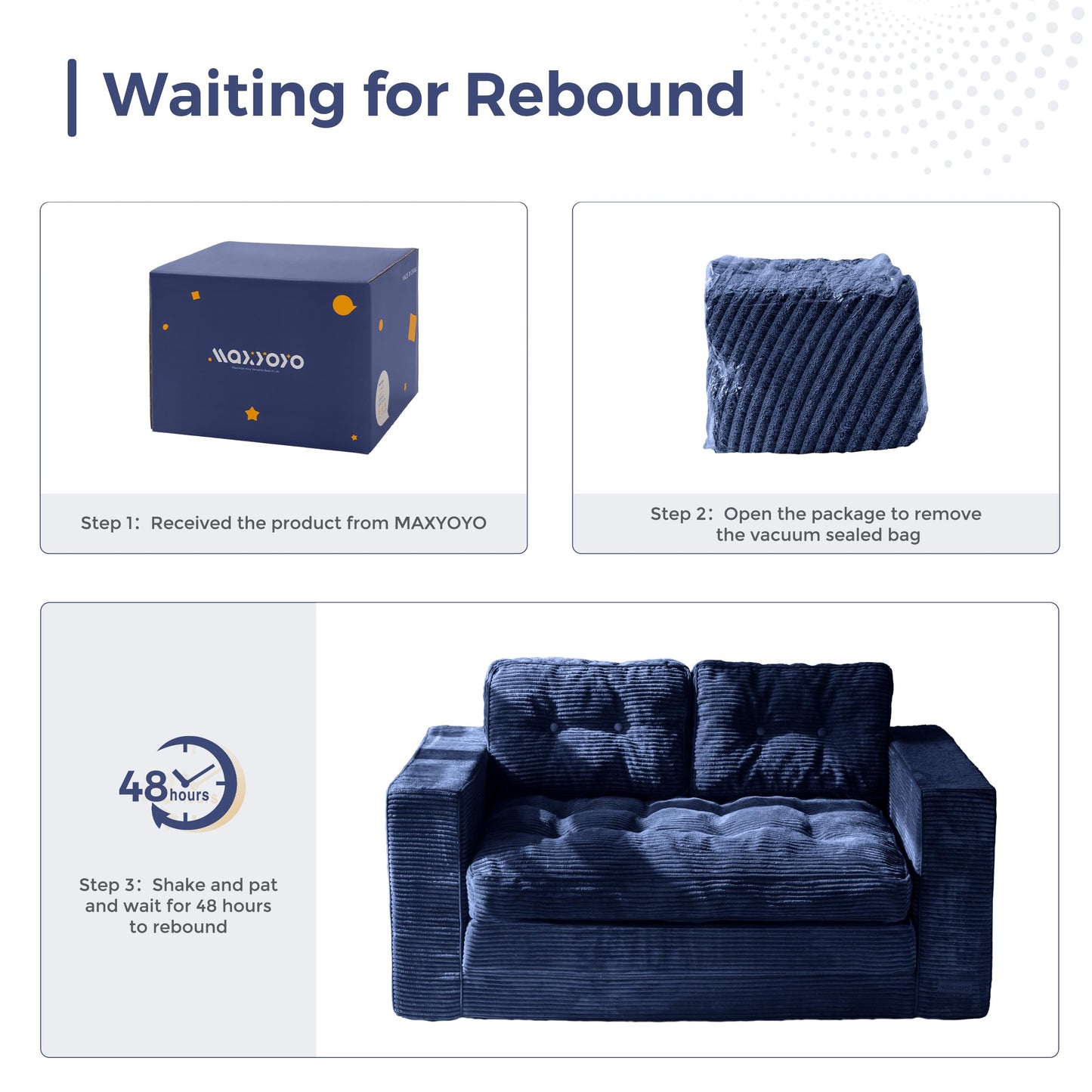 MAXYOYO Convertible Sofa Bed, Pull Out Loveseat Sleeper Sofa, 2 in 1 Folding Couch Bed