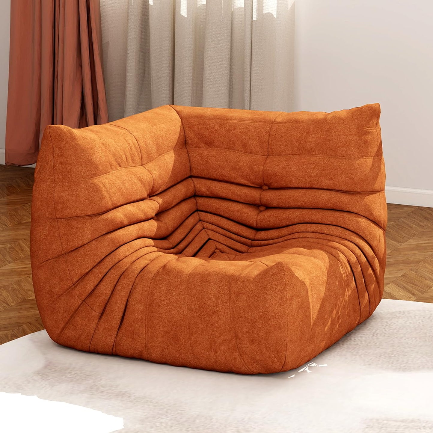 Snug Sofee Bean Bag Chairs for Adults, Bean Bag Sofa - Adult Size with Soft Waterproof Fabric for Living Room, Apartments, Reading Corner, Gaming, and Movie Venue (Gray)