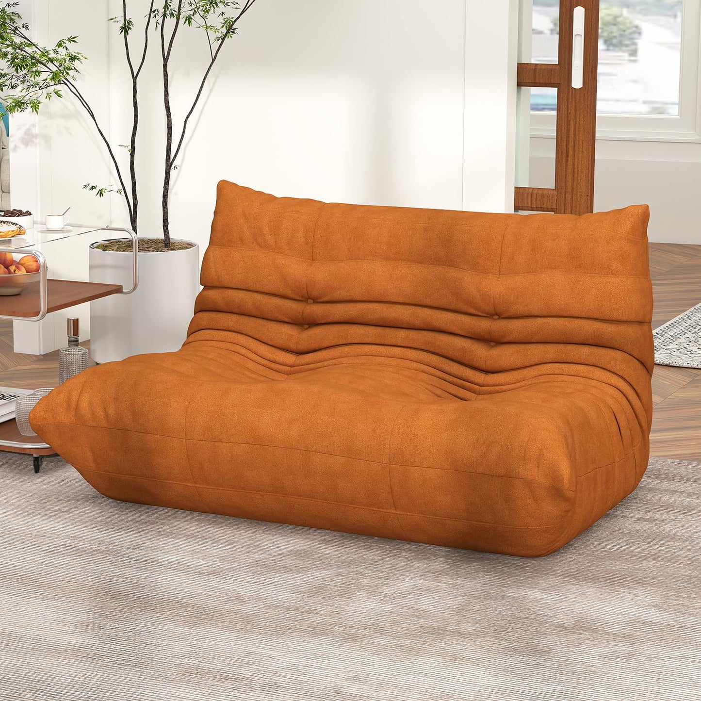 Snug Sofee Bean Bag Chairs for Adults, Bean Bag Sofa - Adult Size with Soft Waterproof Fabric for Living Room, Apartments, Reading Corner, Gaming, and Movie Venue (Gray)