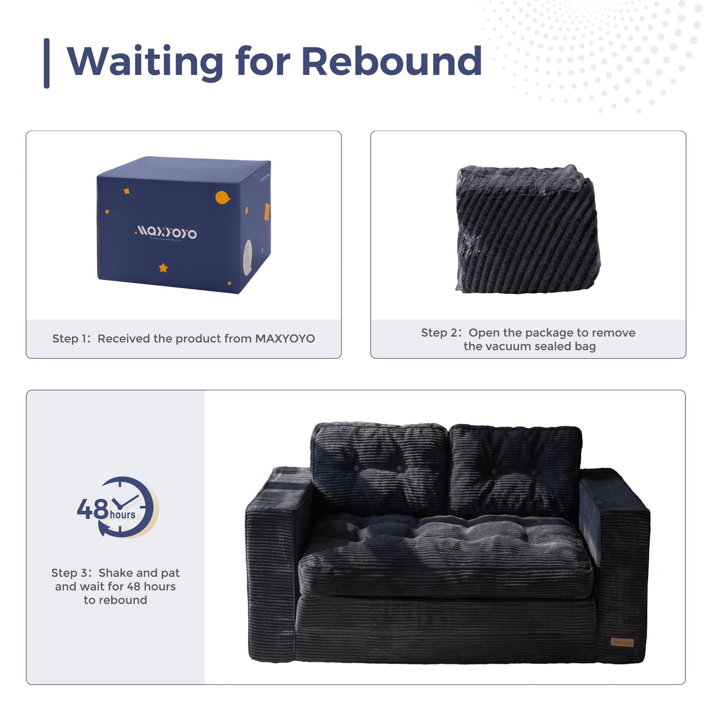 MAXYOYO Convertible Sofa Bed, Pull Out Loveseat Sleeper Sofa, 2 in 1 Folding Couch Bed