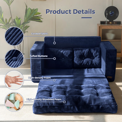 MAXYOYO Convertible Sofa Bed, Pull Out Loveseat Sleeper Sofa, 2 in 1 Folding Couch Bed