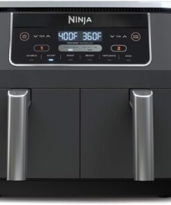 Ninja Foodi 10QT 6-in-1 DualZone Smart XL Air Fryer, 2 Independent 5QT Baskets, Smart Cook Thermometer, Match Cook, Smart Finish, Air Fry, Roast, Bake, Dehydrate, Reheat, Grey, DZ550