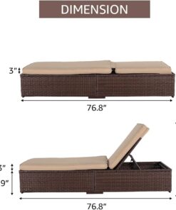 Alternative view of Patiorama Outdoor Patio Lounge Chair Elegant Reclining Adjustable Pool Rattan Chaise Chair