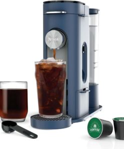 Ninja Pods & Grounds Single-Serve Coffee Maker, K-Cup Pod Compatible, Brews Grounds, Compact Design, 56-oz. Reservoir, 6-oz. Cup to 24-oz. Travel Mug Brew Sizes, Iced Coffee Maker, Stone, PB041ST