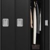 GAOMON Locker for Employees, 6 Doors Locker Cabinet with Hooks, Storage Locker for Home, Office, Gym, School, Assembly Required, Black