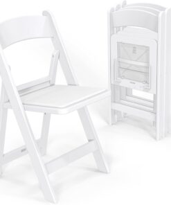 Alternative view of VINGLI Resin Folding Chair with Cushion Foldable Plastic Chair with Comfortable Cushioned Seat