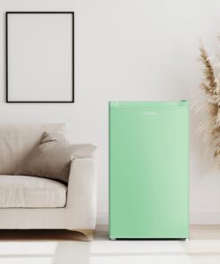 Alternative view of Upstreman 3.2 Cu.Ft Mini Fridge with Freezer, Single Door Mini Fridge, Dorm Fridge, Adjustable Thermostat, Mini Refrigerator for Bedroom, Office, Dorm, Black-BR321