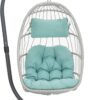 Yechen Indoor Outdoor Egg Hanging Chair Patio Wicker Swing Egg Chair Indoor Swinging Chair
