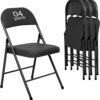 6 Pack Black Folding Chairs with Leather Chairs for Indoor and Outdoor Events Office Wedding Party Upholstered Chairs