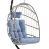 SWITTE Egg Chair Outdoor Indoor Wicker Hanging Egg Swing Chair 350lbs Capacity for Patio