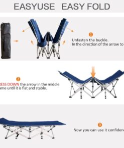 Alternative view of 2 Pack Camping Cot with Mattress Comfortable Sleeping Cot Camping Cots for Adults 2 Person Folding Cot Heavy Duty Cots for Sleeping with Carry Bag Outdoor Indoor Home Vacation