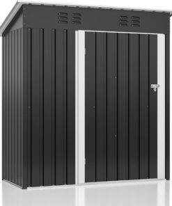 Alternative view of Polar Aurora 8 x 12 FT Outdoor Storage Shed, Metal Garden Shed with Updated Frame Structure, Tool Sheds for Backyard Garden Patio Lawn Black