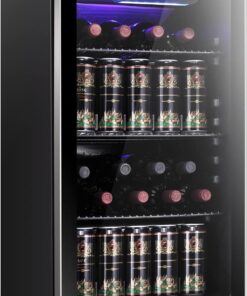 Antarctic Star 26 Bottle 130 Can Wine Cooler Cabinet Beverage Refrigerator Mini Wine Cellar