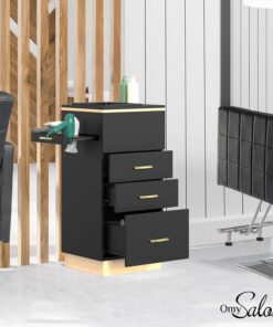 Alternative view of OmySalon Salon Storage Station Barber Stations Beauty Salon Spa Equipment with 3 Drawers