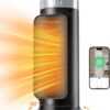 1500W Space Heaters for Indoor Use, Smart PTC Electric Heater with Wifi/App & Remote Control, 24H Timer, 90° Oscillation, Overheat and Tip-Over Protection, 5 Modes for Home Office Bedroom Bathroom