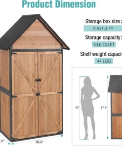 Alternative view of Sheds Outdoor Storage Garden Shed with Metal Frame Structure and Adjustable Shelves