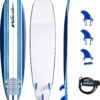 Wavestorm 8ft Classic Surfboard // Foam Wax Free Soft Top Longboard for Adults and Kids of All Levels of Surfing