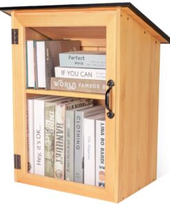 Outdoor Library Book Box Double Free Literature Exchange Box Book Storage Little Wood Cabinet