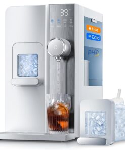 Ice Maker Water Filter Dispenser, 3 in1 Countertop Instant Hot & Cold Water -7 Stage Purification with Remineralization 7 Temperature & 5 Dispensing Volume Options Portable No Installation.