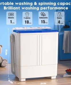 Alternative view of Auertech Portable Washing Machine 28lb Twin Tub Washing Machine Mini Compact Washing Machine with Drain Pump