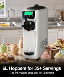 Alternative view of Soft Serve Ice Cream Machine 3.2 Gals Ice Cream Maker Machine Single Flavor Commercial Ice Cream Machine Countertop Soft Serve Ice Cream Maker with Pre-Cooling for Home Store School