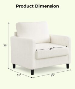 Alternative view of Loveseat Sofa 51" Love Seat Comfy Corduroy Small Loveseat Small Spaces Tool-Free Setup Couch