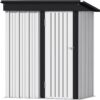 Devoko Outdoor Storage Shed 5 x 3 FT Lockable Metal Garden Shed Steel Anti-Corrosion Storage House with Single Lockable Door for Backyard Outdoor Patio
