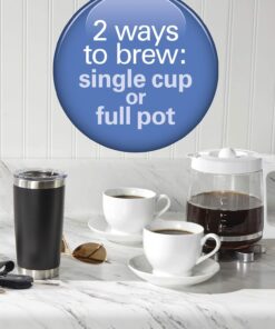 Alternative view of Hamilton Beach 2-Way 12 Cup Programmable Drip Coffee Maker & Single Serve Machine, Glass Carafe, Auto Pause and Pour, Black (49980R)