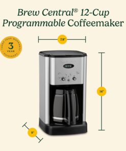 Alternative view of Cuisinart DCC-1200P1 Brew Central 12-Cup Programmable Coffeemaker Coffee Maker, Carafe, Brushed Chrome