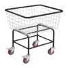 Wire Laundry Cart 4.5 Bushel, Rolling Laundry Basket with Wheels, Metal Commercial Wire Laundry Basket Cart with Galvanized Finish, Heavy Duty Large Steel Basket for Laundry Clothes Storage