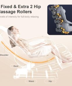 Alternative view of 2025 Massage Chair Full Body, Zero Gravity Massage Chair with 10 Fix Rollers, Heating, Foot Massage, Auto Modes, Bluetooth Speaker, Touch Screen Controller (Brown Premium)