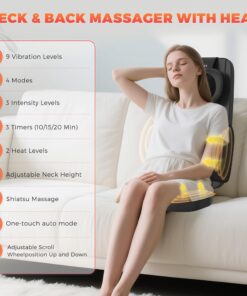 Alternative view of Shiatsu Neck and Back Massager with Heat, 4D Kneading Back Massager for Pain Relief Deep Tissue, Comfortable Back Massage for Chair, Massager for Home Office, Christmas Gifts for Women Men Parents