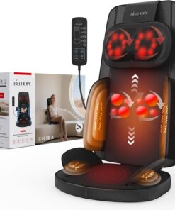 Shiatsu Neck and Back Massager with Heat, 4D Kneading Back Massager for Pain Relief Deep Tissue, Comfortable Back Massage for Chair, Massager for Home Office, Christmas Gifts for Women Men Parents