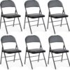 DUMOS 2 Pack Leather Padded Folding Chair, Indoor Outdoor Portable Stackable Commercial Seat