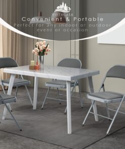 Alternative view of 6 Pack Black Folding Chairs with Leather Chairs for Indoor and Outdoor Events Office Wedding Party Upholstered Chairs