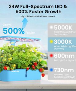 Alternative view of Sainlogic Hydroponics Growing System Kit, 12 Pods Watering Planter, Smart Indoor Garden with APP & WiFi Connected, 5 X Growth with 24W LED, Quiet Pump, for Vegetables, Herbs and Flowers