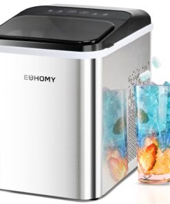EUHOMY Nugget Ice Maker Countertop, Ready in 8 Mins, 35lbs/24H, Self-Cleaning, Portable Ice Makers Machine with Ice Scoop & Basket, Sonic Ice Maker with Chewable Pellet Ice for Home/Party/RV/Camping