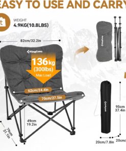 Alternative view of KingCamp Butterfly Chair, Oversized Thick Padded Comfy Camping Chairs Portable Folding Chair 400lbs Heavy Duty Seat with High Backrest & Carry Bag for Outdoor Indoor Patio Lawn Home Living Bed Room