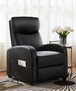 Alternative view of DUMOS Recliner Chair for Adults, Massage Reclining Chair for Living Room, Adjustable Home Theater Seating Single Sofa with Padded Seat Backrest and Footrest, Linen, Grey