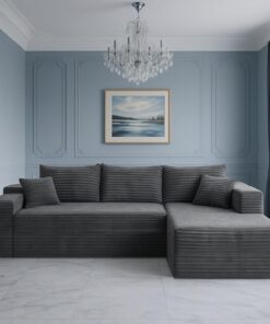 Cloud Sectional Couch with L-Shape Chaise Modern Modular Sofa with Deep Seat Modern Comfy Furniture Bedroom Lounge Dorm Office Apartment Home (Black, Left Facing Chaise)