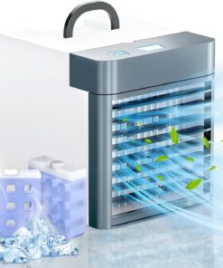 Portable Air Conditioners Fan, Anti-leakage Water Mini Air Cooler with 3 Speeds, Personal Ice Air Conditioner for Room Desk Office Home Tent(White06)