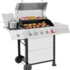 Royal Gourmet GA5401T 5-Burner Propane Gas Grill with Sear Burner and Side Burner, Stainless Steel BBQ Grill with 632 Sq. In. Grilling Area for Outdoor Barbecue Cooking, 64,000 BTUs, Silver