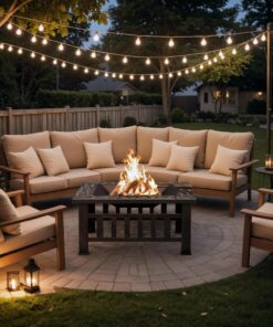 Alternative view of Devoko Outdoor Fire Pit, 32 Inch Firepit Table Metal Outdoor Fireplaces with Waterproof Cover for Outside Patio Camping