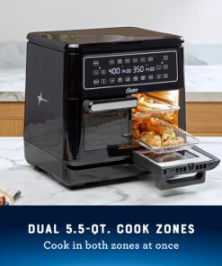 Alternative view of Oster 11-Quart Flex Air Fryer Oven Dual Air Fryer with 2 Cooking Zones Double with 6 Cooking Functions Large with 2 Frying Baskets