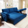 VanAcc Sofa Bed, Sleeper Sofa with Storage Chaise 2 in 1 Pull Out Couch Living Room