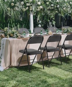 Alternative view of Sweetcrispy Folding Chair 12 Pack, Leather Padded Folding Chairs, Sturdy Metal Foldable Chairs