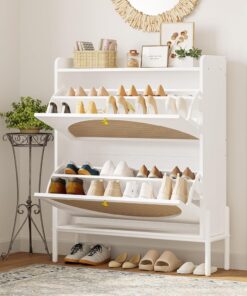 Alternative view of IRONCK Shoe Cabinet Storage 2 Drawers Free Standing Wooden Shoe Storage Organizer Cabinet